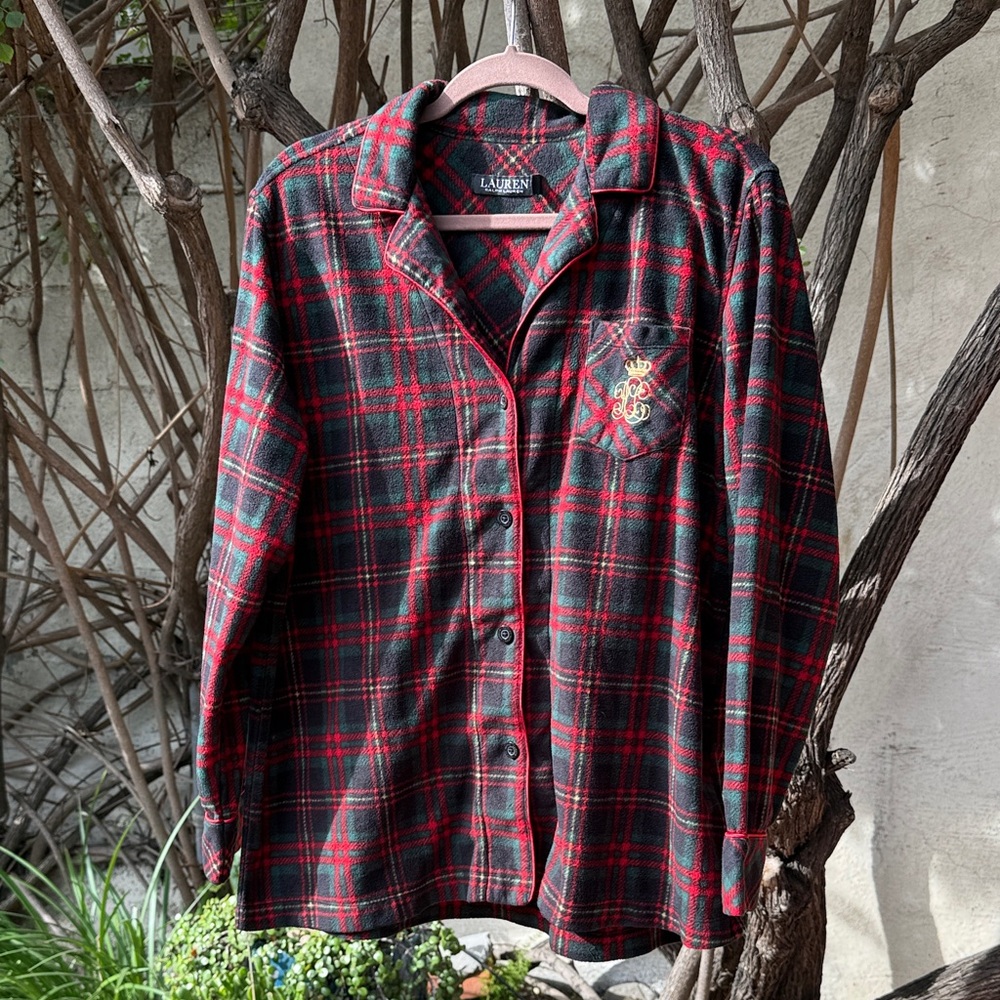 Lauren Ralph Lauren Red and Black Plaid Fleece Pajama